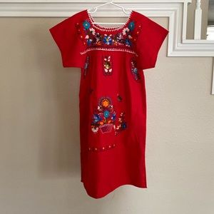 Girls Mexican Embroidered Dress